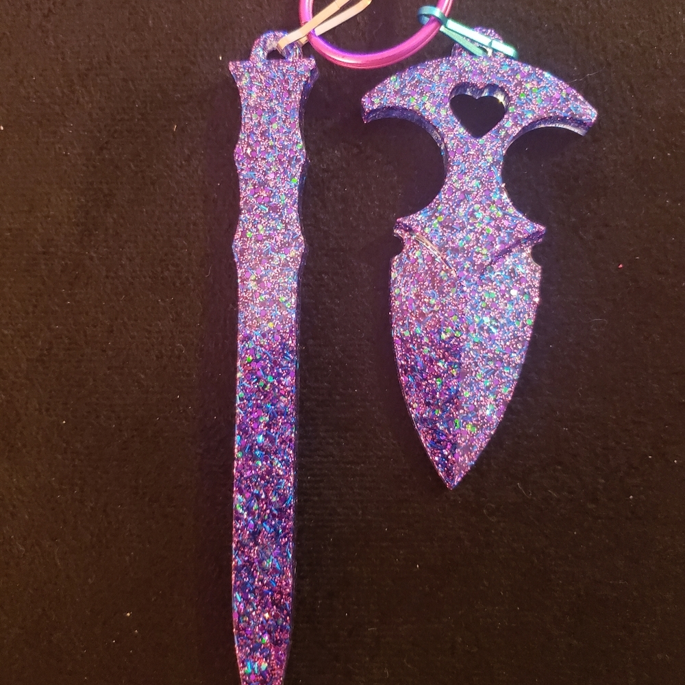 Galaxy Glitter Self Defense Key Chain Set